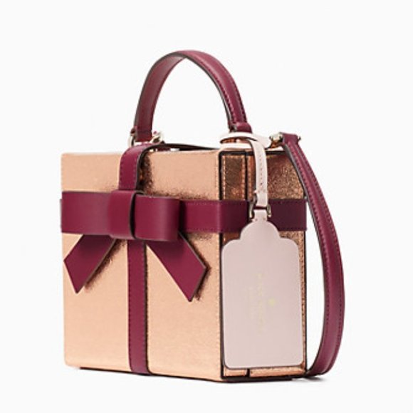 Kate Spade Wrapping Party Gift Box GLITTERING ROSE META Crossbody - Picture 3 of 4